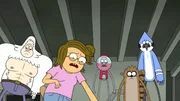 v.li.: Skips, Eileen, Benson, Rigby, Mordecai