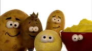 Lustige Kartoffeln singen einen Kartoffel-Song. Lustige Kartoffeln singen einen Kartoffel-Song.