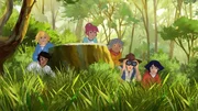 (v.l.) Angelo, Nico, Anna, Lenas Tanta Nanette, der Hirte JosĂ (v.l.) Angelo, Nico, Anna, Lenas Tanta Nanette, der Hirte JosĂ