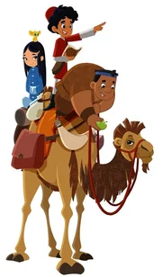 Marco Polo mit seinen treuen Begleitern Shi La, Fledermaus FuFu und Luigi&copy; MDR/MotionWorks/Marco Polo Prod.Inc./Melusine Prod./Magpie 6 Media Ent.Ltd./Monster Ent.Ltd. - Honorarfreie Verwendung gem&auml;&szlig; AGB im engen inhaltlichen redaktionellen Zusammenhang mit genannter Sendung bei Nennung "Bild: MDR/MotionWorks/Marco Polo Prod.Inc./Melusine Prod./Magpie 6 Media Ent.Ltd./Monster Ent.Ltd.". Andere Verwendung nur nach Absprache. KiKA Marketing & Kommunikation Tel.: 0361/218-1826. bildredaktion@kika.de
