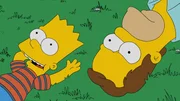 R&uuml;ckblick an ganz besondere Momente: Homer (r.) und Bart (l.) ...
