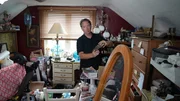 Matt Paxton posing in client's hoarded house in Saint Clair Shores Matt Paxton posing in client's hoarded house in Saint Clair Shores