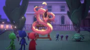 L-R: Gekko (voiced by Kyle Breitkopf), Catboy (voiced by Jacob Ewaniuk), Owlette (voiced by Addison Holley)