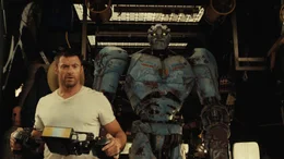 Charlie Kenton (Hugh Jackman) prepares Ambush for a fight