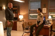 Michael Gaston as Enoch Barlow and Morena Baccarin as Sheriff Mickey Fox.