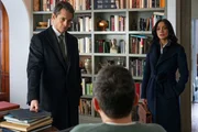 Pictured: (l-r) Hugh Dancy as A.D.A. Nolan Price, Odelya Halevi as A.D.A. Samantha Maroun