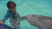 Milan testet, ob sein Herzschlag vom Delfin gehört wird. Milan testet, ob sein Herzschlag vom Delfin gehört wird.