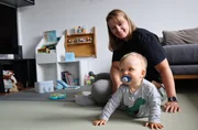 Sarah Lüters mit Max. Sarah Lüters mit Max.