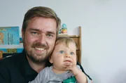 Sebastian Lüters mit Max. Sebastian Lüters mit Max.