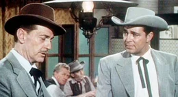 Da er als einer der einflussreichsten Verteidiger des gesamten Westens gilt, ist sich Rand McDonald (Kent Taylor, li.) seines Sieges &uuml;ber Richter Rogers (Dale Robertson, re.) sicher.