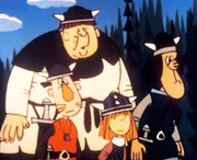 Im ersten Moment sind die Wikinger sehr überrascht, als sie die Pfähle mit den Köpfen der Häuptlinge sehen. Im ersten Moment sind die Wikinger sehr überrascht, als sie die Pfähle mit den Köpfen der Häuptlinge sehen.
