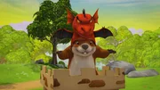 Biber beeindruckt in ihrer Rolle als fürchterlicher Drache. Biber beeindruckt in ihrer Rolle als fürchterlicher Drache.