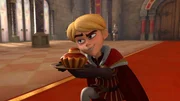 Prinz John präsentiert seinem Bruder König Richard ein giftiges Brot. Prinz John präsentiert seinem Bruder König Richard ein giftiges Brot.