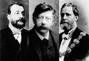 (v.l.n.r.): Gerog von Sch&ouml;nerer, Viktor Adler, Karl Lueger.