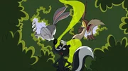 v.li.: Bugs Bunny, Skunk, Wile E. Coyote