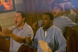 Das Spiel ohne Regeln kann beginnen, hart und erbarmungslos: Paul Crewe (Adam Sandler, l.), Nate Scarborough (Burt Reynolds, M.) und Caretaker (Chris Rock, r.) ...