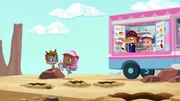 Nonny (l.), Molly (2.v.l.), Gil (r.)