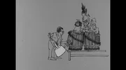 Hans-Jochen Vogel beim Anzapfen, karikiert von Dieter Olaf Klama.