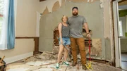 As seen on HGTV’s Hometown, Ben and Erin Napier pose in living room of the Mawhinney house on demo day. As seen on HGTV’s Hometown, Ben and Erin Napier pose in living room of the Mawhinney house on demo day.