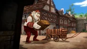 Ein Oger entdeckt den Schrank mit der darin eingesperrten Zofe. Ein Oger entdeckt den Schrank mit der darin eingesperrten Zofe.