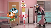 v.li.: Darwin, Gumball, Ms. Markham, Miss Simian