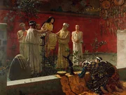 &Ouml;lgem&auml;lde auf Leinwand mit dem Titel &bdquo;Das Orakel&ldquo; von Camillo Miola (Biacca), 1880. (Public Domain/Wikimedia Commons)