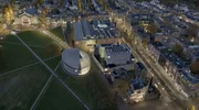 Das Van Gogh Museum in Amsterdam, aus der Luft betrachtet.