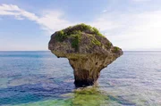 Der Vasenfelsen, das Wahrzeichen von Xiaoliuqiu, ist eine Korallenkalksteinformation, die durch Zeit und Gezeiten die Form einer Vase angenommen hat. Der Vasenfelsen, das Wahrzeichen von Xiaoliuqiu, ist eine Korallenkalksteinformation, die durch Zeit und Gezeiten die Form einer Vase angenommen hat.