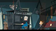 Der Maestro sitzt am kulinarischen Klavier. Max fürchtet sich vor dem Gerät. Der Maestro sitzt am kulinarischen Klavier. Max fürchtet sich vor dem Gerät.