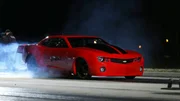 Ryan performs a burnout before his second race against Big Chief Ryan performs a burnout before his second race against Big Chief