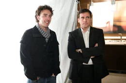 v.li.: Regisseur Shawn Levy und Steve Carell am Set von DATE NIGHT.