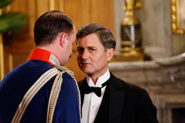 Von links: Volker Ranisch (Rolle: Wilhelm Prinz zu Stolberg-Wernigerode) und Andr&eacute; R&ouml;hner (Rolle: Karl Graf von Kageneck).