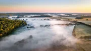 Morgennebel &uuml;ber mecklenburgischer Landschaft.