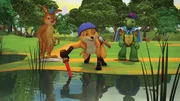 Blinkie Ding alias Fuchs forscht im Teich nach dem K&auml;ppi.