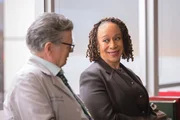 Pictured: (l-r) Oliver Platt as Dr. Daniel Charles, S. Epatha Merkerson as Sharon Goodwin Pictured: (l-r) Oliver Platt as Dr. Daniel Charles, S. Epatha Merkerson as Sharon Goodwin