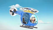 Rettungspilot Dylan fliegt mit seinem Hubschrauber zu seinem nächsten Einsatz. Rettungspilot Dylan fliegt mit seinem Hubschrauber zu seinem nächsten Einsatz.