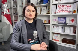Interview mit Swetlana Tichanowskaja: Die belarussische Oppositionsvertreterin ging 2020 ins litauische Exil nach Vilnius.