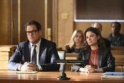 Dr. Jason Bull (Michael Weatherly, l.); Taylor Rentzel (MacKenzie Meehan, r.) Dr. Jason Bull (Michael Weatherly, l.); Taylor Rentzel (MacKenzie Meehan, r.)