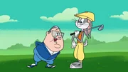 v.li.: Leslie P. Lilylegs, Bugs Bunny