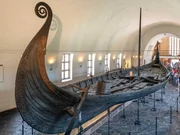 The Oseberg Ship (Osebergskipet) in the Viking Ship Museum (Vikingskipshuset), Bygdoy, Oslo, Norway