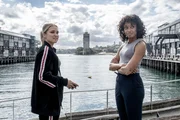 Pictured L-R: Tuuli Narkle as AFP Liaison Officer Constable Evie Cooper and Olivia Swann as NCIS Special Agent Captain Michelle Mackey in NCIS: Sydney episode 6, season 1, streaming on Paramount+. Pictured L-R: Tuuli Narkle as AFP Liaison Officer Constable Evie Cooper and Olivia Swann as NCIS Special Agent Captain Michelle Mackey in NCIS: Sydney episode 6, season 1, streaming on Paramount+.