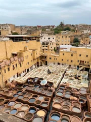 Das ber&uuml;hmte Gerberviertel in Fes in Marokko