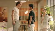 Max (Rory J. Saper, l.) bef&uuml;rchtet, dass sein Bruder Reuben (Manuel Pacific, M.), zu dem er ein schlechtes, von Eifersucht gepr&auml;gtes Verh&auml;ltnis hat, den BLOK verraten k&ouml;nnte. Lena (r. Jessica Lord) verfolgt gespannt das Gespr&auml;ch. Auch sie hat Angst, dass die geheime Tanzgruppe auffliegt und sie alle der Schule verwiesen werden k&ouml;nnten.