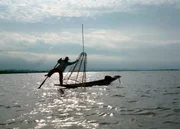 Einbeinfischer auf dem Inle-See. Einbeinfischer auf dem Inle-See.