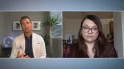 Carly explaining pain problem with condition.
