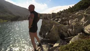Terry enjoying the scenery after being thrown from a helicopter into a lake. Terry enjoying the scenery after being thrown from a helicopter into a lake.