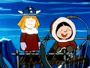 Wickie hat einen neuen Freund gefunden, ein Eskimo-Junge, mit dem er sich sofort gut versteht.