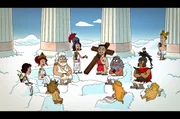 Jesus ist als Auslandskorrespondent zu Besuch bei den G&ouml;ttern und informiert sich dort &uuml;ber den Polytheismus.
