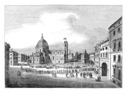 Historische Kupferstichillustration &ndash; Florentiner Dom (Kathedrale Santa Maria delle Flower) in Italien
