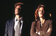 (4. Staffel) - Mit der Aufklärung ungewöhnlicher Ereignisse, den so genannten X-Akten, sind die FBI-Agenten Fox Mulder (David Duchovny, l.) und Dana Scully (Gillian Anderson, r.) beschäftigt. (4. Staffel) - Mit der Aufklärung ungewöhnlicher Ereignisse, den so genannten X-Akten, sind die FBI-Agenten Fox Mulder (David Duchovny, l.) und Dana Scully (Gillian Anderson, r.) beschäftigt.